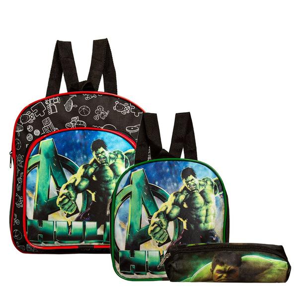 Imagem de Mochila Escolar Incrível Hulk Costas Kit Lancheira+Estojo