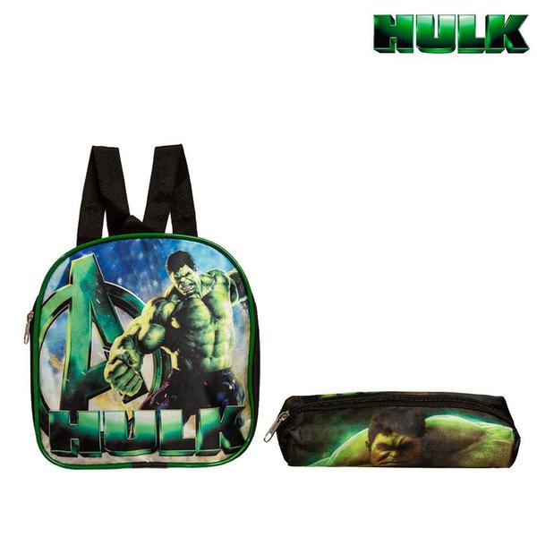 Imagem de Mochila Escolar Incrível Hulk Costas Kit Lancheira+Estojo