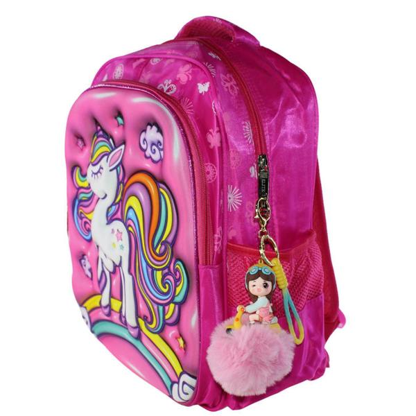 Imagem de Mochila Escolar Infantil 3D Alto Relevo Personag:Unicornio 2