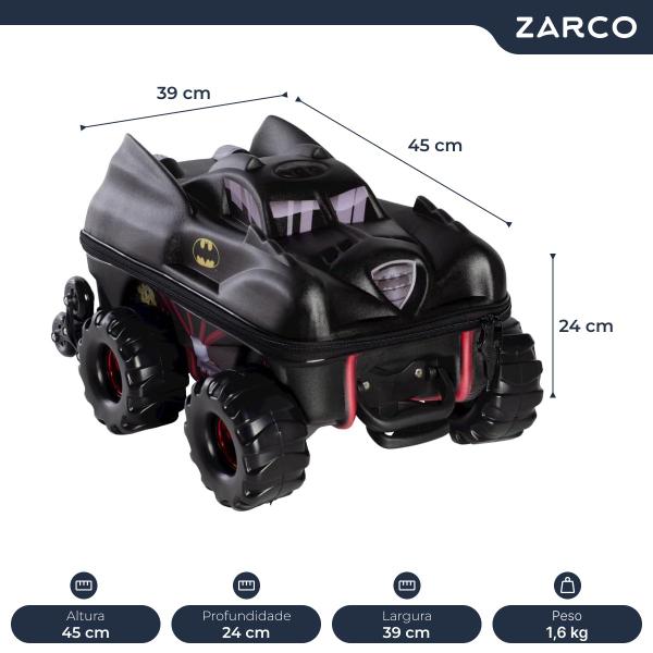 Imagem de Mochila Escolar Infantil 3D Batmóvel Monster Truck C/ Rodinha Maxtoy