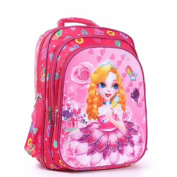 Imagem de Mochila Escolar Infantil 3d Grande Para Meninas  tema Princessa