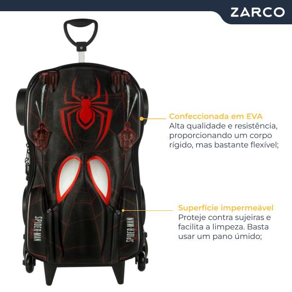 Imagem de Mochila Escolar Infantil 3D Homem Aranha Miles Morales Com Rodinha Maxtoy