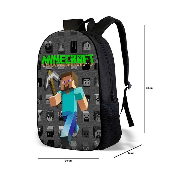 Imagem de Mochila Escolar Infantil Avulsa Game Minecrafit  Menino e Menina