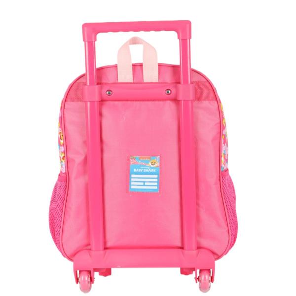 Imagem de Mochila Escolar Infantil Baby Shark De Rodinhas Luxcel Rosa