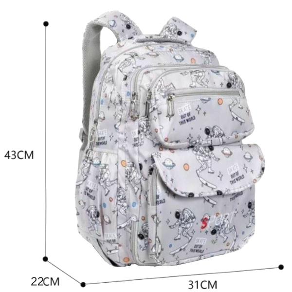 Imagem de Mochila Escolar Infantil Bolsa Masculina De Costas Meninos Estilo Fichário Espaçosa Porta Notebook Garrafa