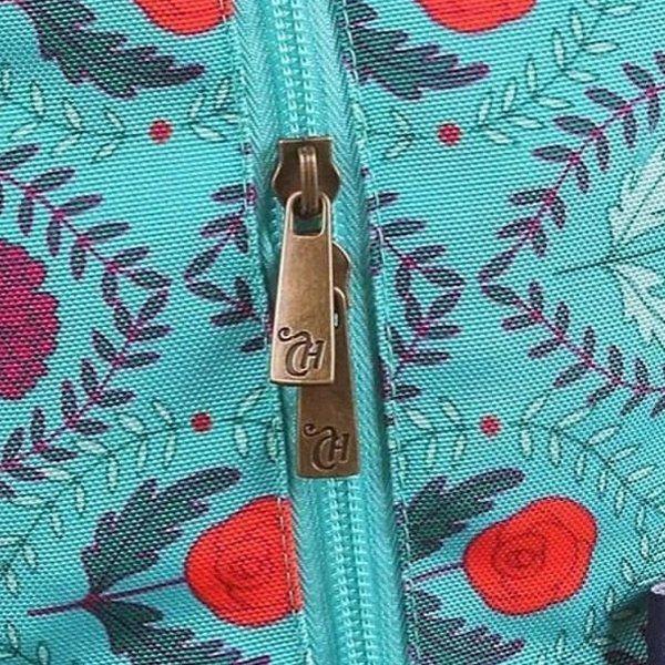 Imagem de Mochila Escolar Infantil Capricho Verde Água Floral Jeans