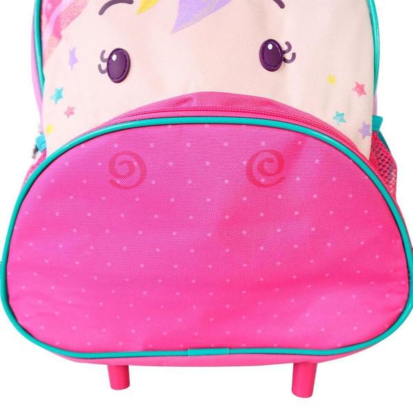 Imagem de Mochila Escolar Infantil Com Rodinhas Unicórnio Roxo