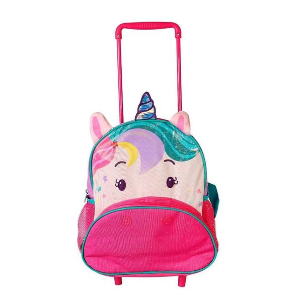 Imagem de Mochila Escolar Infantil Com Rodinhas Unicórnio Roxo