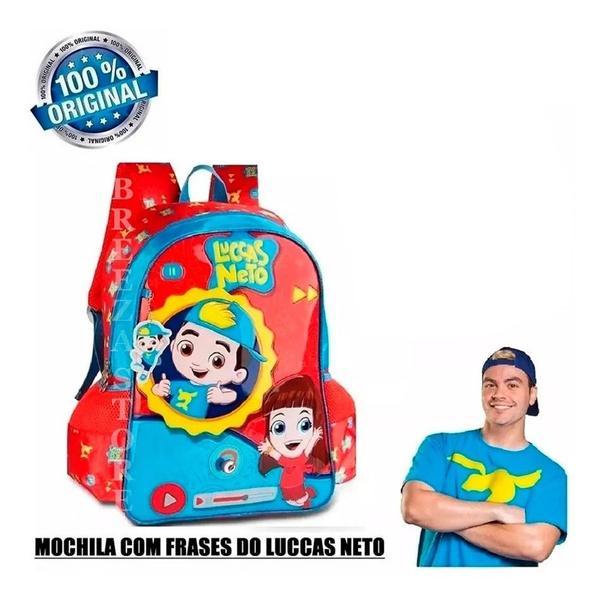 Imagem de Mochila Escolar Infantil Com Som Luccas Neto Ln9004j