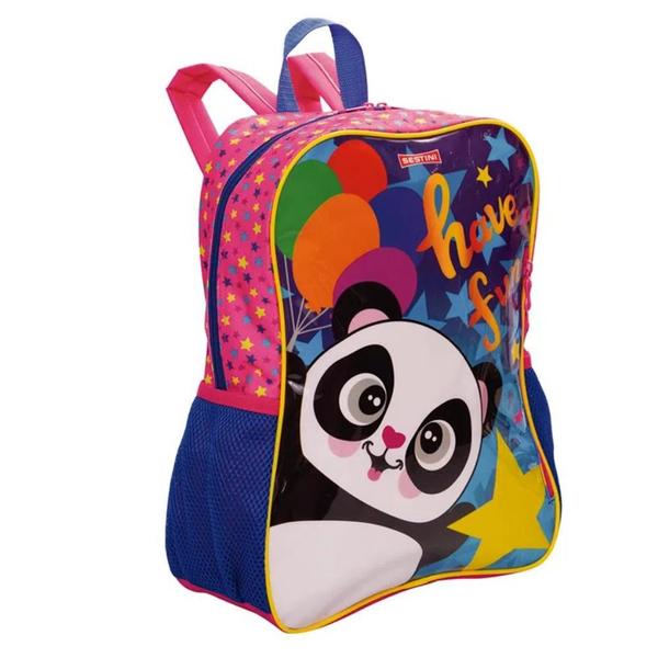 Imagem de Mochila Escolar Infantil Costas Reforçada Urso Panda