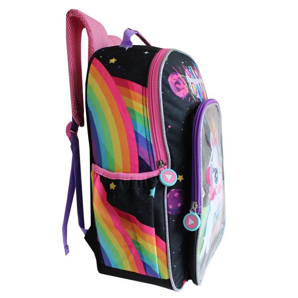 Imagem de Mochila Escolar Infantil De Alças Denlex Unicórnio Power