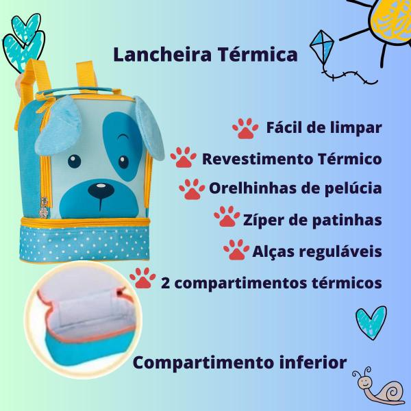 Imagem de Mochila Escolar Infantil de Rodinhas Pet 3D Com Lancheira Térmica com divisória Original Material Escolar Creche Aulas