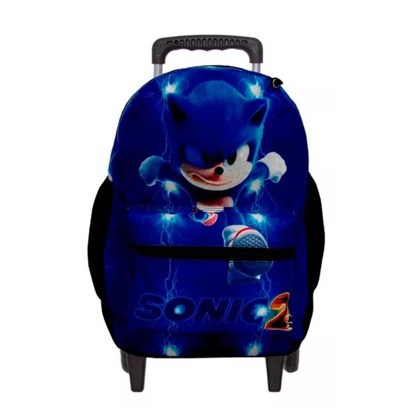 Mochila Escolar Infantil de Rodinhas Sonic 2 Mochila Escolar Infantil de Rodinhas Sonic 2