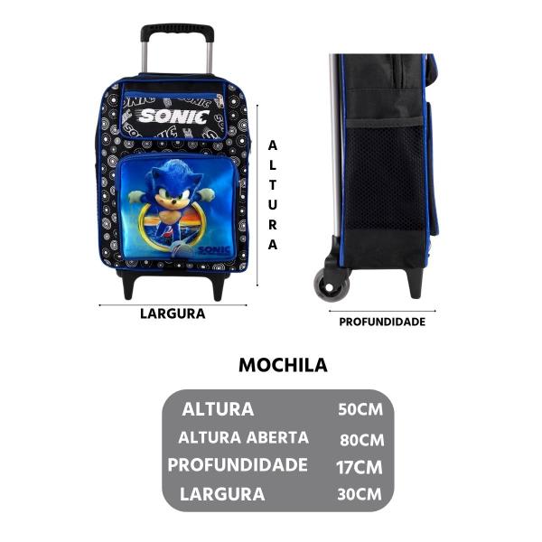 Imagem de Mochila Escolar Infantil Grande de Rodinha Menino Menina