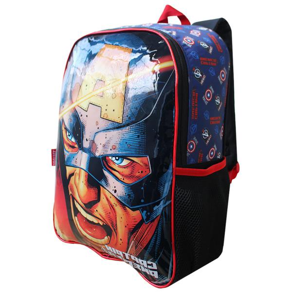 Imagem de Mochila Escolar Infantil Juvenil Marvel Vingadores Capitão América Preto