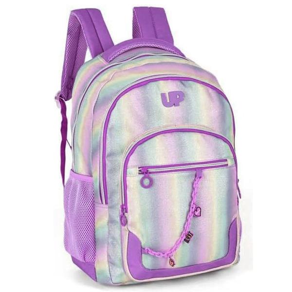 Imagem de Mochila Escolar Infantil Luxcel Arco-íris com Glitter MJ49