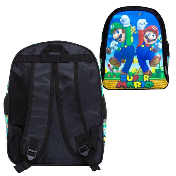 Imagem de Mochila Escolar Infantil Masculina Super Mario Bros Costas