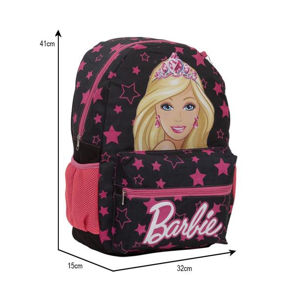 Imagem de Mochila Escolar Infantil Menina Barbie Princesa Costas Tam G