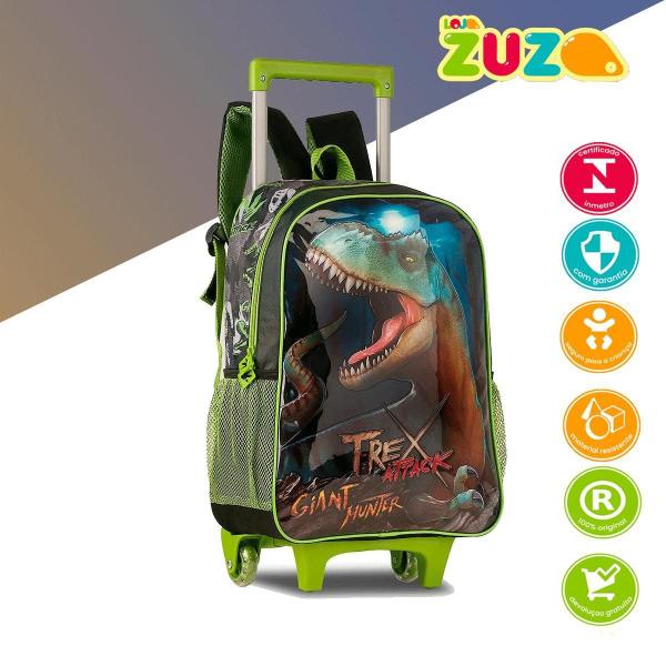 Imagem de Mochila Escolar Infantil Menino T Rex Verde Menino