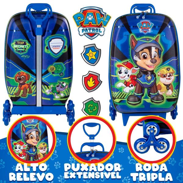 Imagem de Mochila Escolar Infantil Patrulha Canina Mala Azul - Maxtoy By Diplomata