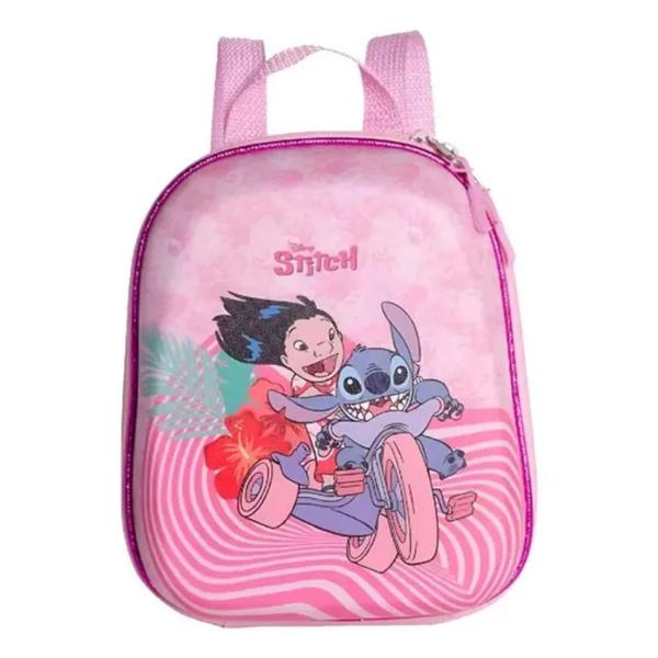 Imagem de Mochila Escolar Infantil Pequena Stitch Rosa