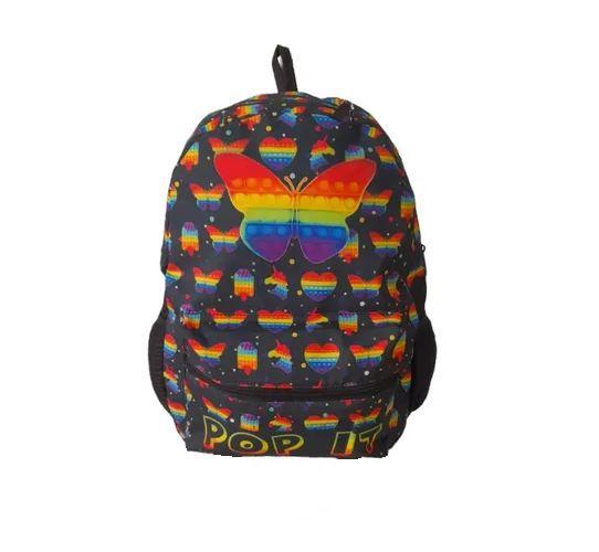 Imagem de Mochila Escolar Infantil Pop It Bolsa Grande Preta Costas