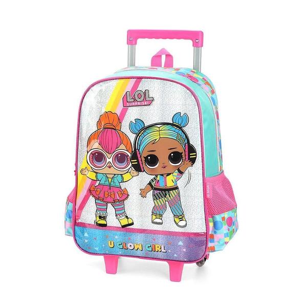 Imagem de Mochila Escolar Infantil Rodinha + Lancheira Lol Surprise