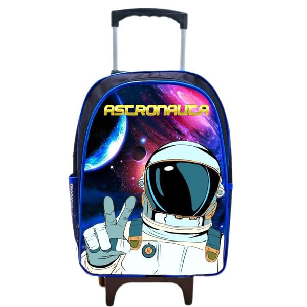 Imagem de Mochila Escolar Infantil Rodinha Masculina Astronauta Menino