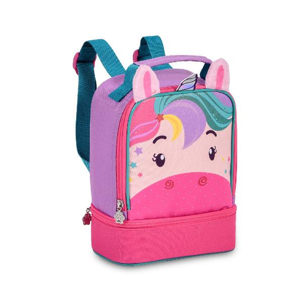 Imagem de Mochila Escolar Infantil Rodinhas E Costas Animais + Lancheira Térmica