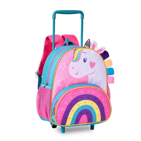 Imagem de Mochila Escolar Infantil Rodinhas E Costas Animais + Lancheira Térmica