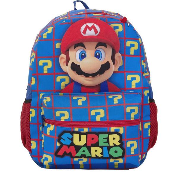 Imagem de Mochila Escolar Infantil Super Mario 41cm Alça Ajustável