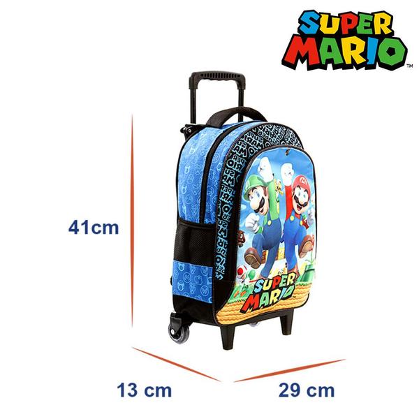 Imagem de Mochila Escolar Infantil Super Mario E Luigi Com Rodinhas