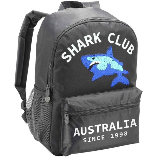 Mochila Escolar Infantil Tema Tubarão em Paetê Masculina - Shock Imagem de Mochila Escolar Infantil Tema Tubarão em Paetê Masculina