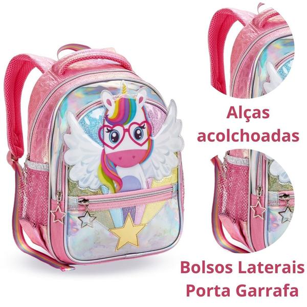 Imagem de Mochila Escolar Infantil Unicórnio