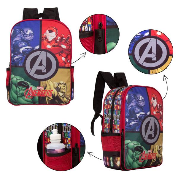 Imagem de Mochila Escolar Infantil Vingadores Avengers Marvel Costas