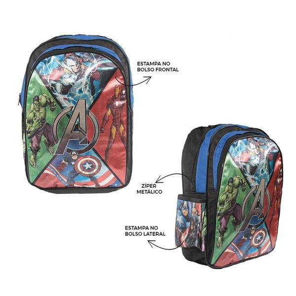 Imagem de Mochila Escolar Infantil Vingadores Marvel Lancheira+Estojo