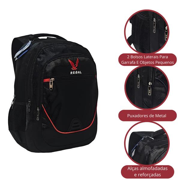 Imagem de Mochila Escolar Juvenil Reforçada Notebook Imperm Regal T503