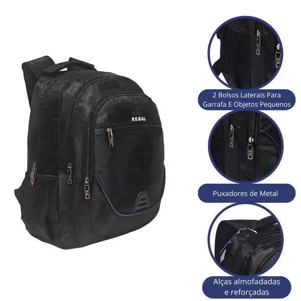 Imagem de Mochila Escolar Juvenil Reforçada Notebook Imperm Regal T503