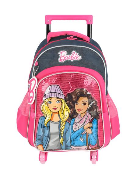 Imagem de Mochila Escolar Luxo 2EM1 Costas Rodas Barbie