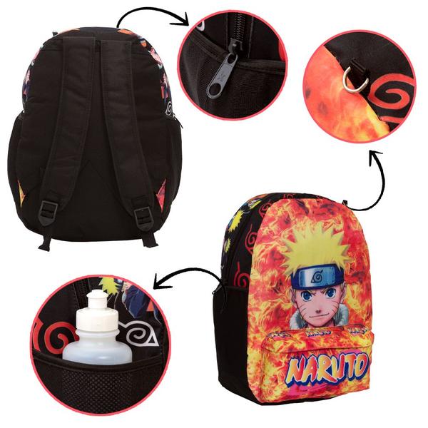 Imagem de Mochila Escolar Masculina Desenho Naruto Uzumaki Costa Tam G