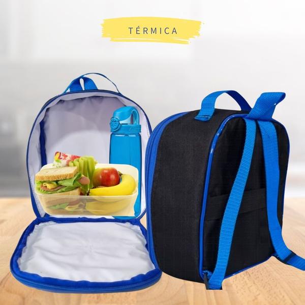 Imagem de Mochila Escolar Masculina Rodinha Infantil Menino Grande Criança + Lancheira Térmica + Estojo Grande