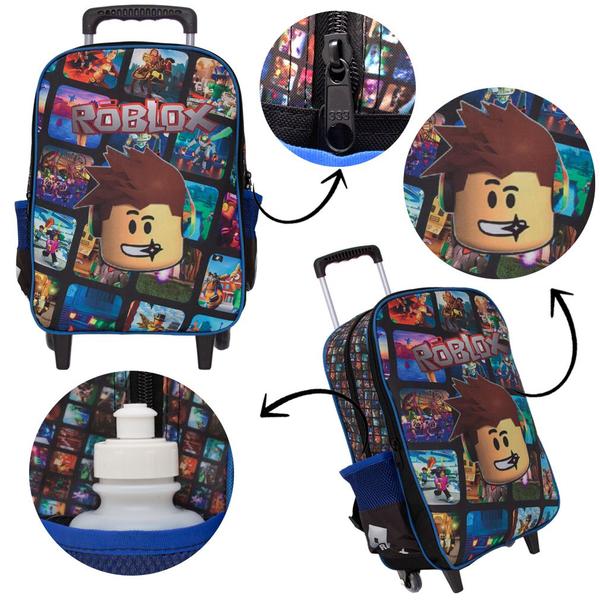 Imagem de Mochila Escolar Masculina Rodinha Roblox Lancheira Infantil