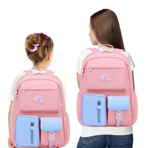 Imagem de Mochila Escolar Menina Bolsa Estilo Estojo Fichario Espaçosa Delicada Moda Com Abertura 180