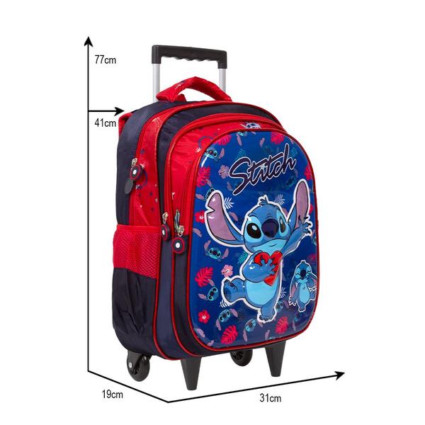 Imagem de Mochila Escolar Menina Lilo & Stitch Rodinha Reforçada