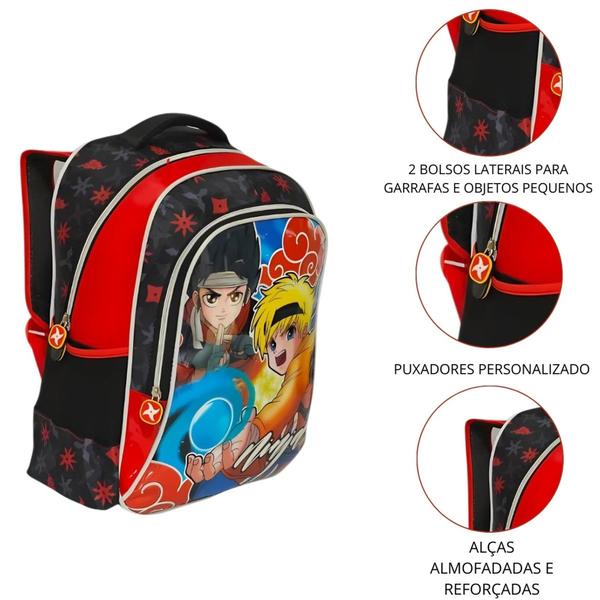 Imagem de Mochila Escolar Menino Tamanho Grande Ninja Reforçada