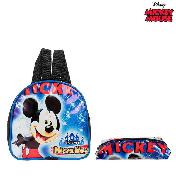 Imagem de Mochila Escolar Mickey Mouse Disney Costa Lancheira+Estojo