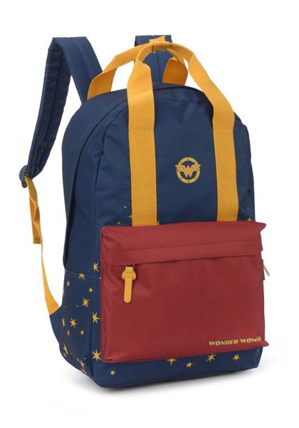 Imagem de Mochila Escolar Mulher Maravilha Luxcel MS46382WW Azul