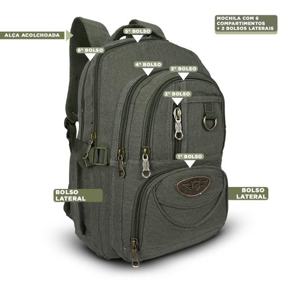 Imagem de Mochila Escolar Notebook Masculina Feminina Reforçada Em Lona