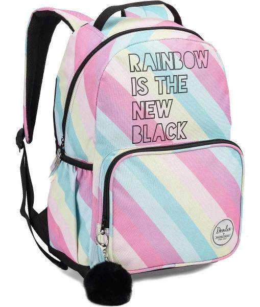 Imagem de Mochila Escolar Passeio Infantil Juvenil Feminina Rainbow