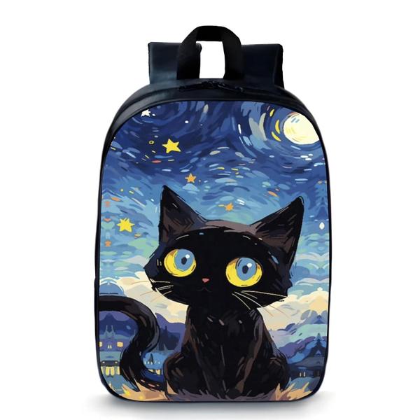 Imagem de Mochila Escolar Pequena Bolsa Pré Escolar Infantil Desenhos Cat Novidade Geek Skin 255